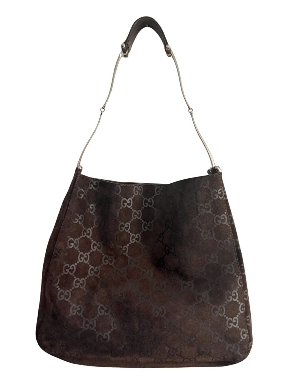 •SOLD•Vintage GUCCI Tom Ford Era Brown Suede GG Horsebit Hobo Shoulder bag - Picture 1 of 9